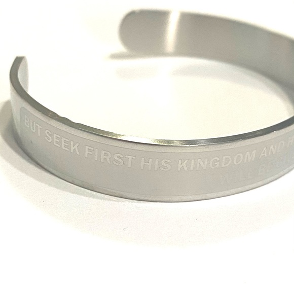 Religious Cuff Bracelet Matthew 6:33 Bible Verse - Picture 2 of 6